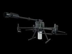 DJI Matrice 300 drone flamethrower fire thrower display